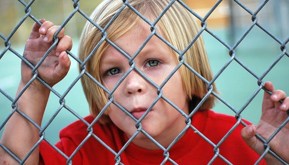 Buy looking through fence at zoo Photo of a boy looking through a fence representing a child with autism spectrum disorder whose parents are considering chelation therapy with a functional medicine doctor